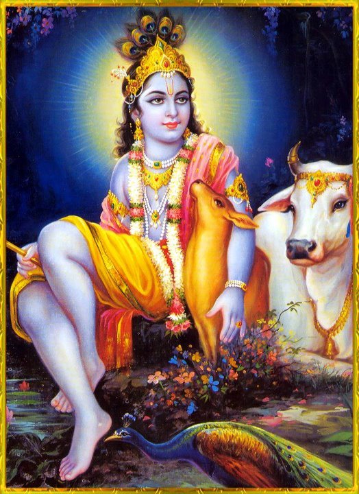 Wallpaper of Krishna with cow | Photo